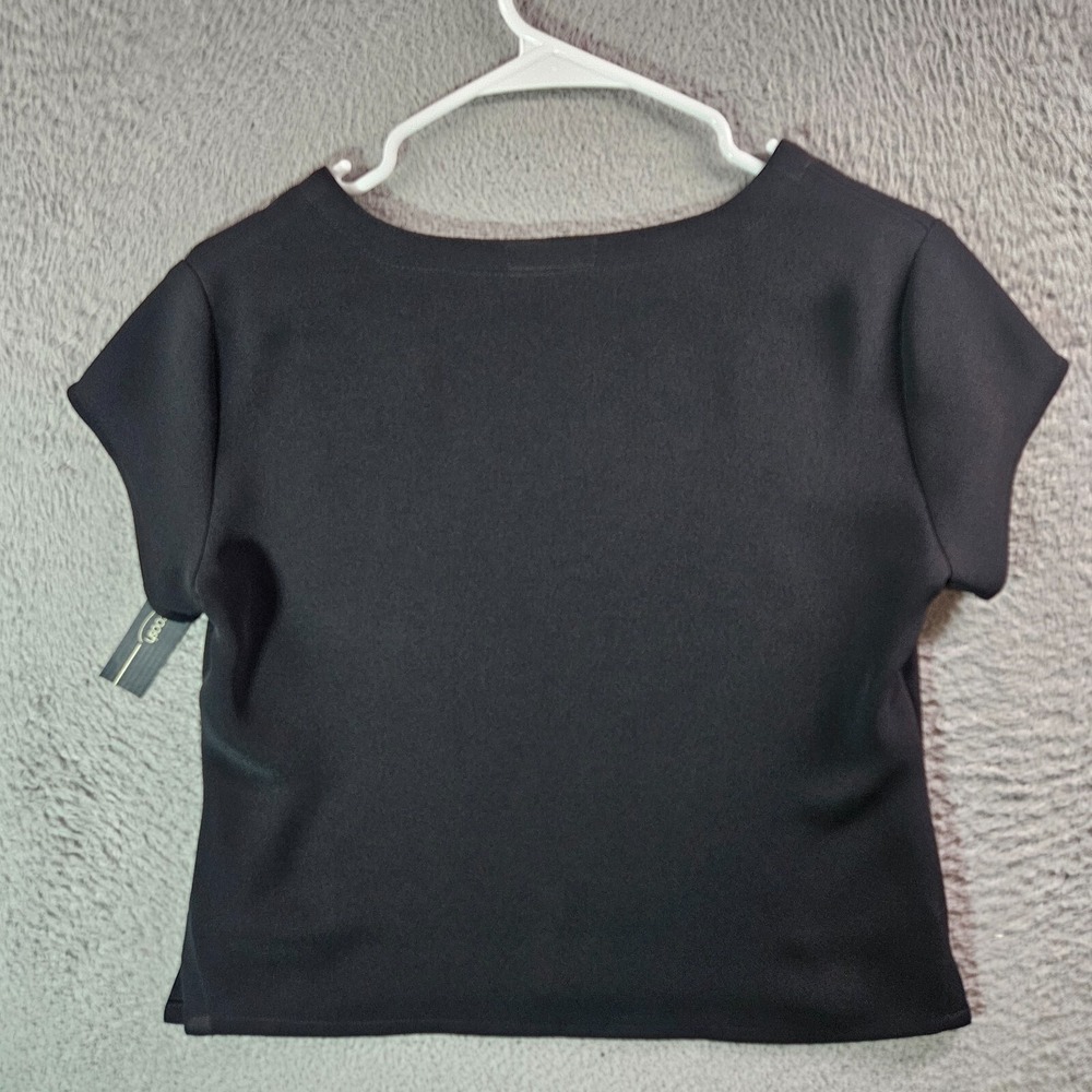 NEW Allie Coosh Cropped Top Women‎ XS Short Sleeve Black Work Simple - Picture 7 of 10